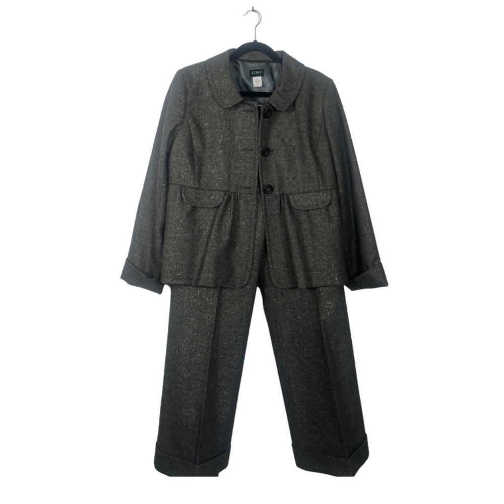 J. Crew Two-Piece Set • Grey and Metallic Gold Shimmer • Size 12/14